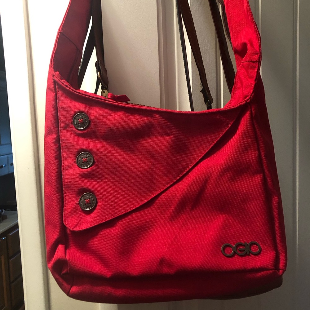 OGIO Red Shoulder Bag with Button Flap